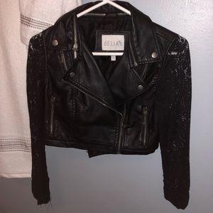 Cropped leather jacket